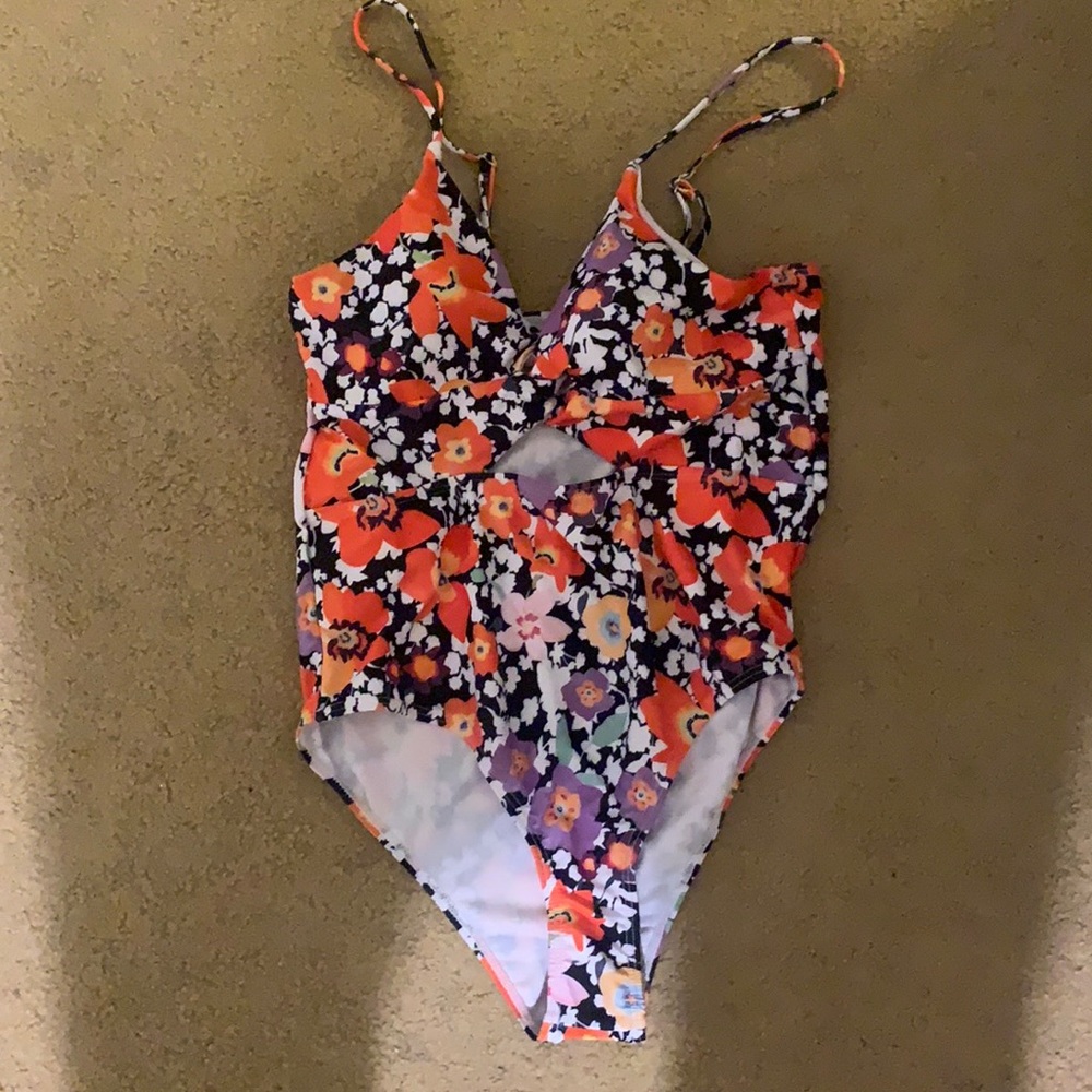 Never worn floral one piece bathing suit